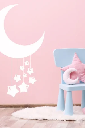 Sticker Mural - Etoiles Lune Commander Vite