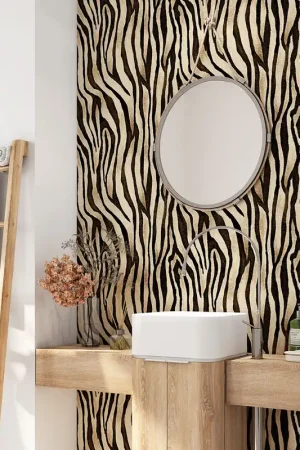 Achat Immédiat Crédence adhésive salle de bain - Motif Zébré