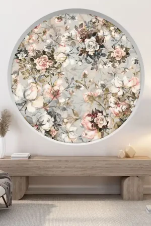 Vente Flash Stickers Trompe l'œil Arche ronde - Fleurs