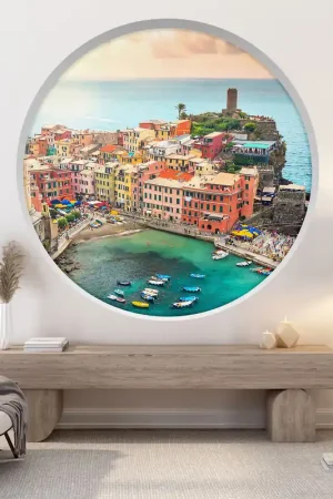 Vente Flash Stickers Trompe l'œil Arche ronde - Ville de vernazza
