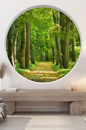 Vente Flash Stickers Trompe l'œil Arche ronde - Chemin Forêt