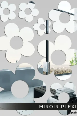 Miroir Plexiglass - Fleurs Haute Qualité