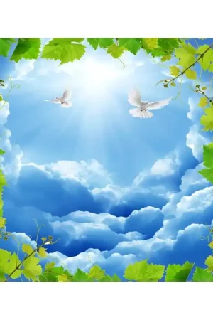 Nouvel Arrivage Plafondtendu paysage - Le ciel bleu avec les oiseaux