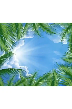 Satisfait Ou Remboursé Décor plafond personnalisé - Ciel bleu avec les palmiers