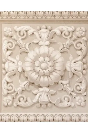 Super Prix Décor plafond imitation motif sur plâtre marron clair, effet bas relief