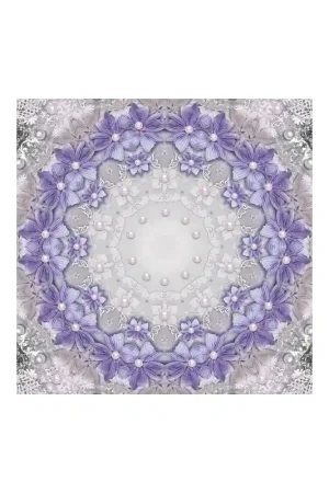 Dernier Modèle Décor plafond romantique - Les fleurs violettes, les perles et la dentelle