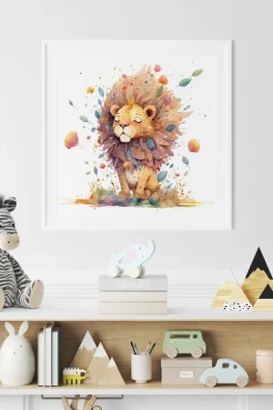Réduction Poster / Affiche carrée Enfants - Lion