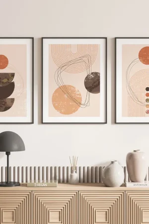 Lot de 3 Affiches / Posters Triptyque - Boho Seulement Aujourd’hui