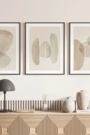 Petit Prix Lot de 3 Affiches / Posters Triptyque - Abstrait
