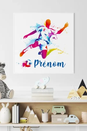 Achetez Aujourd’hui Poster / Affiche carrée enfants personnalisée - Joueur de Foot