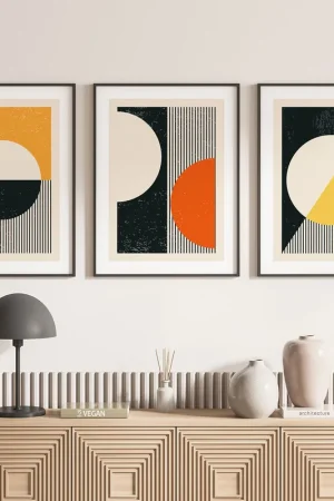 Achetez Aujourd’hui Lot de 3 Affiches / Posters Triptyque - Géométriques