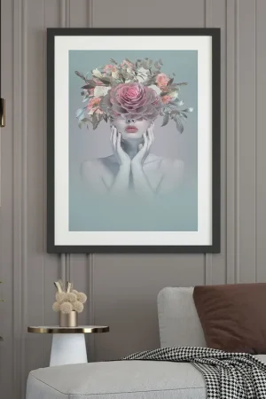 Affiche / Poster - Femme Fleurs Top Vente