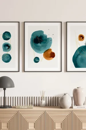 Acheter Direct Lot de 3 Affiches / Posters Triptyque - Abstrait