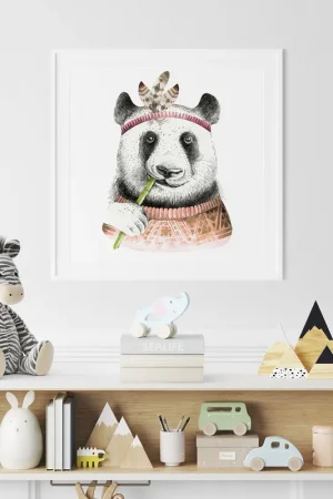 Achat Immédiat Poster / Affiche carrée Enfants - Panda indien