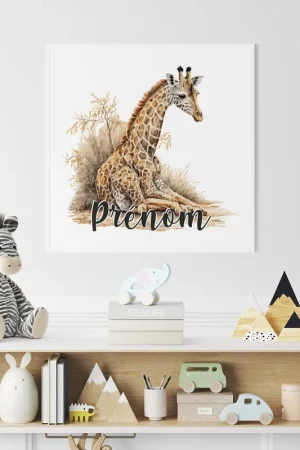 Achetez Aujourd’hui Poster / Affiche carrée enfants personnalisée - Girafe