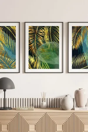 Acheter En Ligne Lot de 3 Affiches / Posters Triptyque - Feuilles