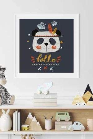Acheter Direct Poster / Affiche carrée Enfants - Panda Hello