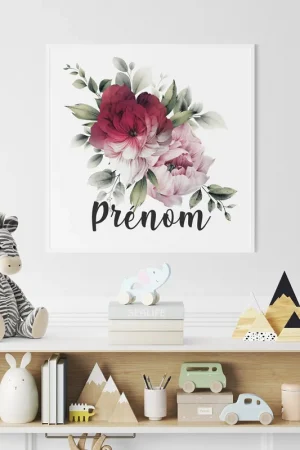 Acheter Direct Poster / Affiche carrée enfants personnalisée - Bouquet de Fleurs