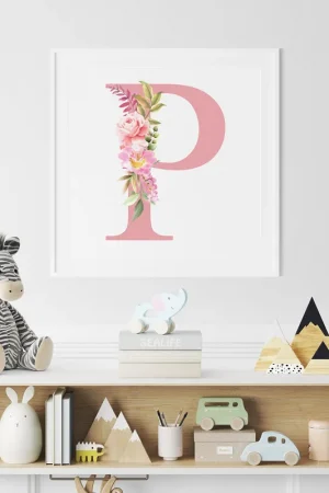 Achat Immédiat Affiche / Poster Monogramme Carrée - Lettre P