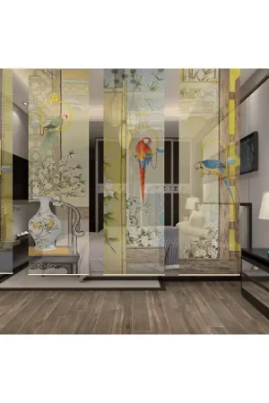 Livraison Express Panneau japonais fleurs et oiseaux exotiques - Les perroquets