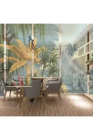 Offre Exclusive Rideau de séparation amovible ambiance tropicale - Jungle en couleur
