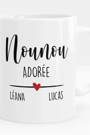 Mug - Tasse personnalisée - Nounou adorée Livraison Express