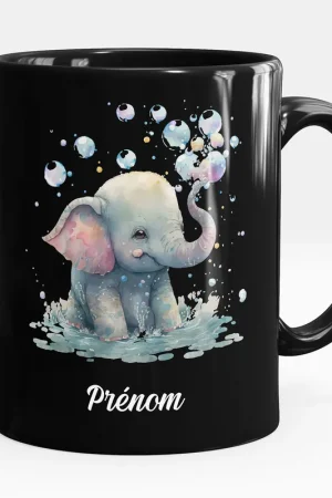 Mug - Tasse personnalisée Noir intégral - Éléphant Offre Spéciale