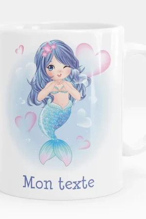 Populaire Mug - Tasse personnalisée - Sirène coeurs