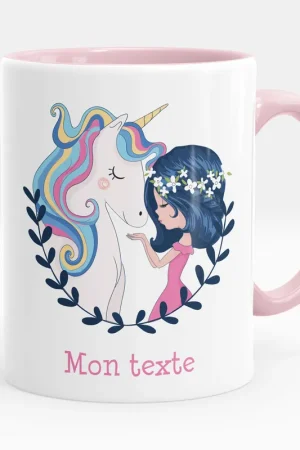 Certifié Mug - Tasse personnalisée - Fille et licorne