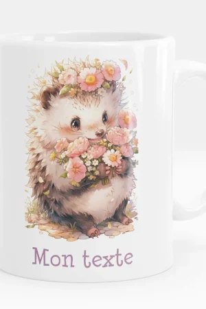 Garantie Incluse Mug - Tasse personnalisée - Hérisson fleurs