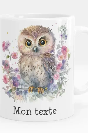 Haute Qualité Mug - Tasse personnalisée - Hibou fleurs