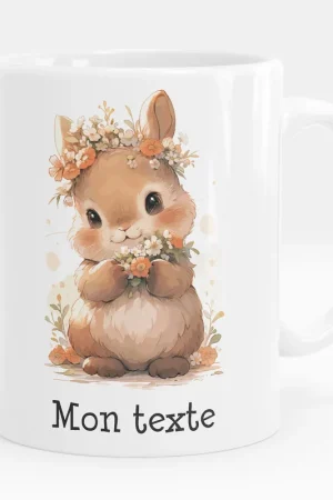 Haute Qualité Mug - Tasse personnalisée - Lapin fleurs
