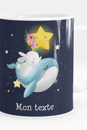 Fait Main Mug - Tasse personnalisée - Baleine lapin