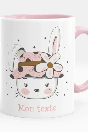 Fait Main Mug - Tasse personnalisée - Lapine fleur