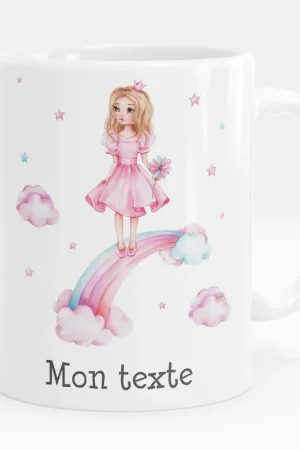 Artisanat Mug - Tasse personnalisée - Arc-en-ciel fille