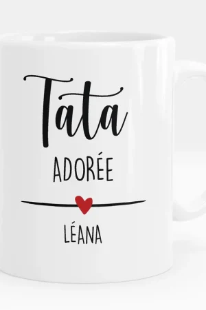 Exclusif Mug - Tasse personnalisée - Tata adorée