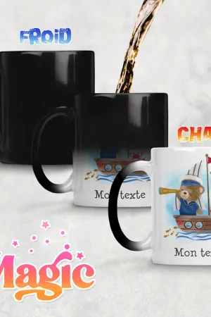 Commander Vite Tasse - Mug Magique - Ourson bateau