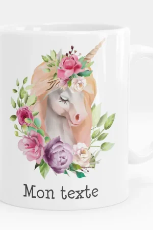 Expédié Aujourd’hui Mug - Tasse personnalisée - Licorne fleurs