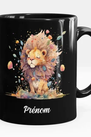 Commander Maintenant Mug - Tasse personnalisée Noir intégral - Lion