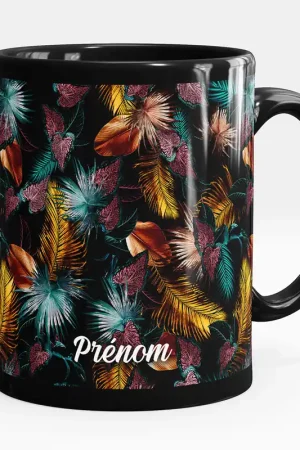 Commander Vite Mug - Tasse personnalisée Noir intégral - Fleurs