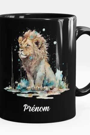 Dernière Chance Mug - Tasse personnalisée Noir intégral - lion