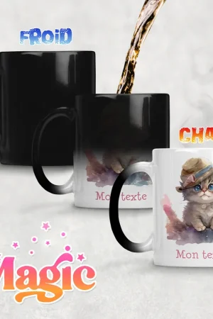 Gros Lot Tasse - Mug Magique - Chaton avec chapeau