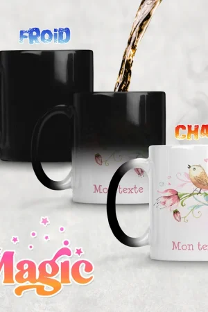 Vente Flash Tasse - Mug Magique - Oiseau Fleurs