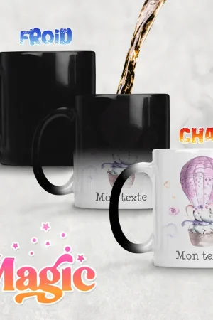 Commander Maintenant Tasse - Mug Magique - Éléphant Montgolfière