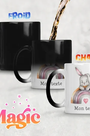 Authentique Tasse - Mug Magique - Lapin Arc-en-ciel