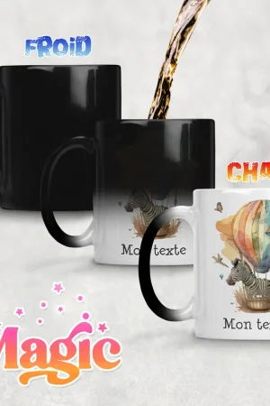 Authentique Tasse - Mug Magique - Zèbre montgolfière
