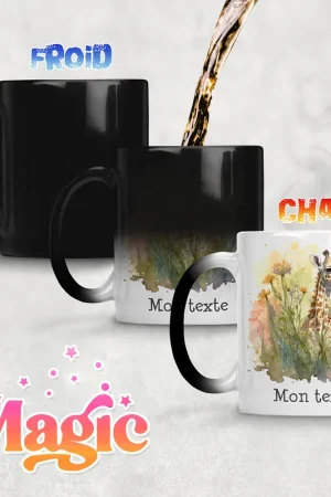 Authentique Tasse - Mug Magique - Girafe fleurs