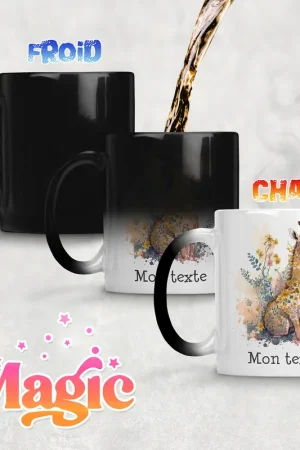 Authentique Tasse - Mug Magique - Girafe fleurs