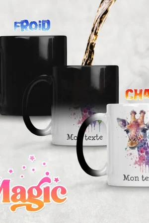 Dernier Modèle Tasse - Mug Magique - Girafe aquarelle