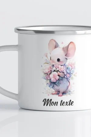 En Vogue Tasse - Mug Émaillé Enfants - Souris Fleurs